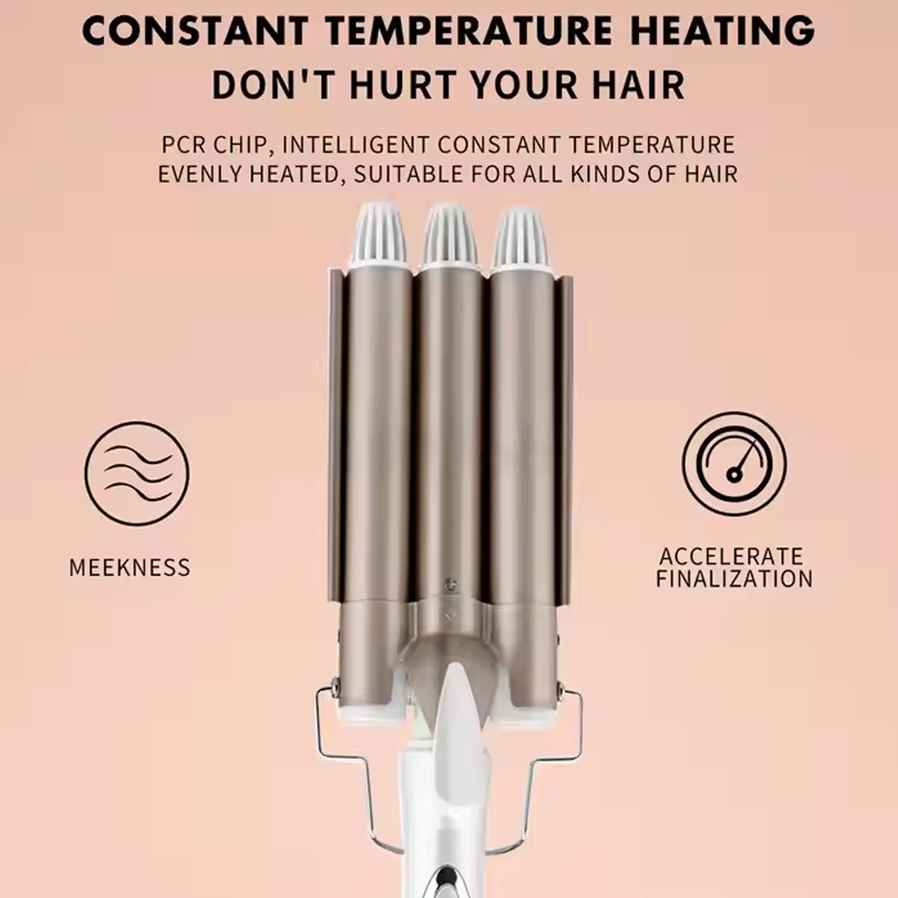 Triple Barrel Hair Curling Iron ,Ceramic Hair Waver for All Hair Types