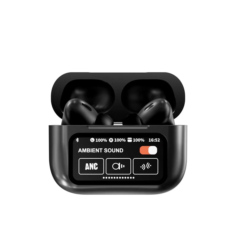 AirPods Pro A9 – Double Dark Noise Reduction with ANC & ENC, Battery Display, and Touch Control Black
