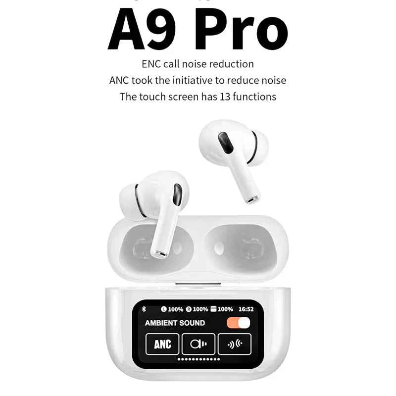 AirPods Pro A9 – Double Dark Noise Reduction with ANC & ENC, Battery Display, and Touch Control