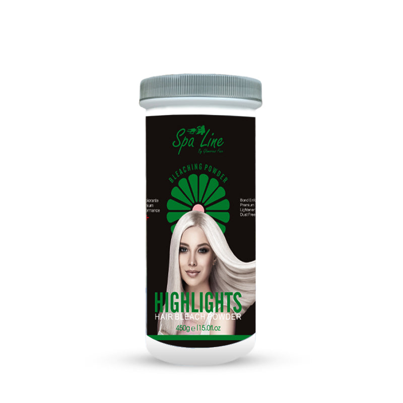 Spa line By Glamorous Face Hair Bleaching Powder For Highlights Bond Enforcing Premium Lightener 9+ Black