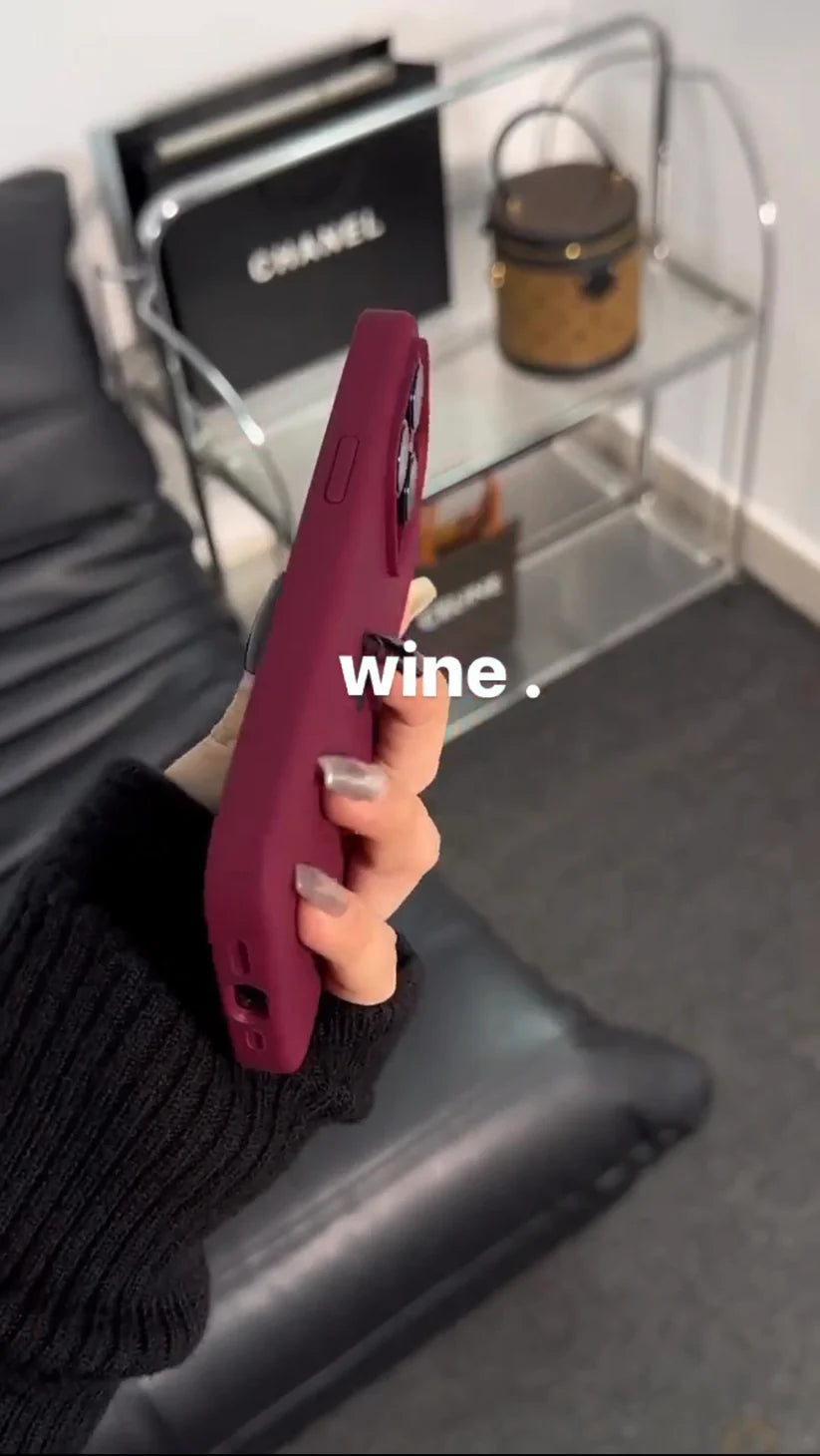 iPhone Silicone Case Wine Red with Apple Logo for iPhone 11 – 14 Series