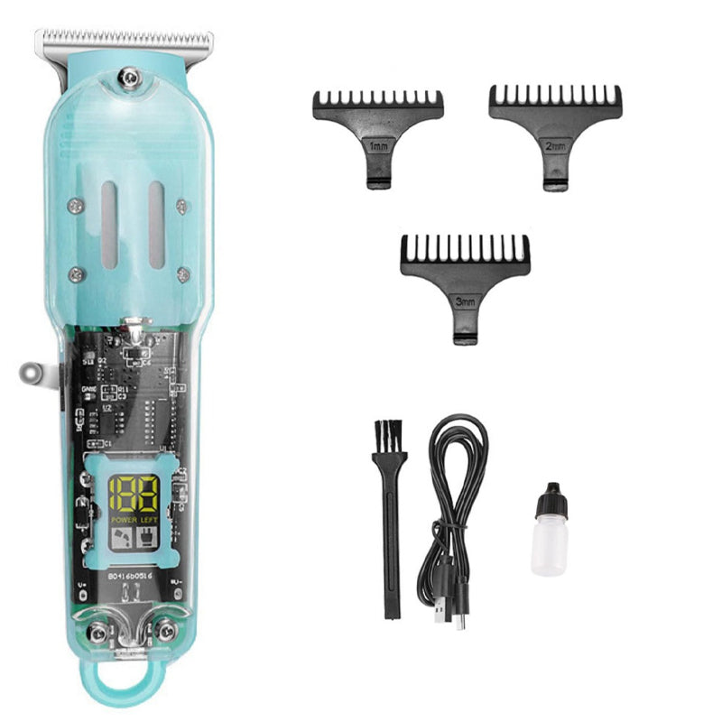 Professional Rechargeable Hair & Beard Trimmer, LCD Display 3 Guide Co