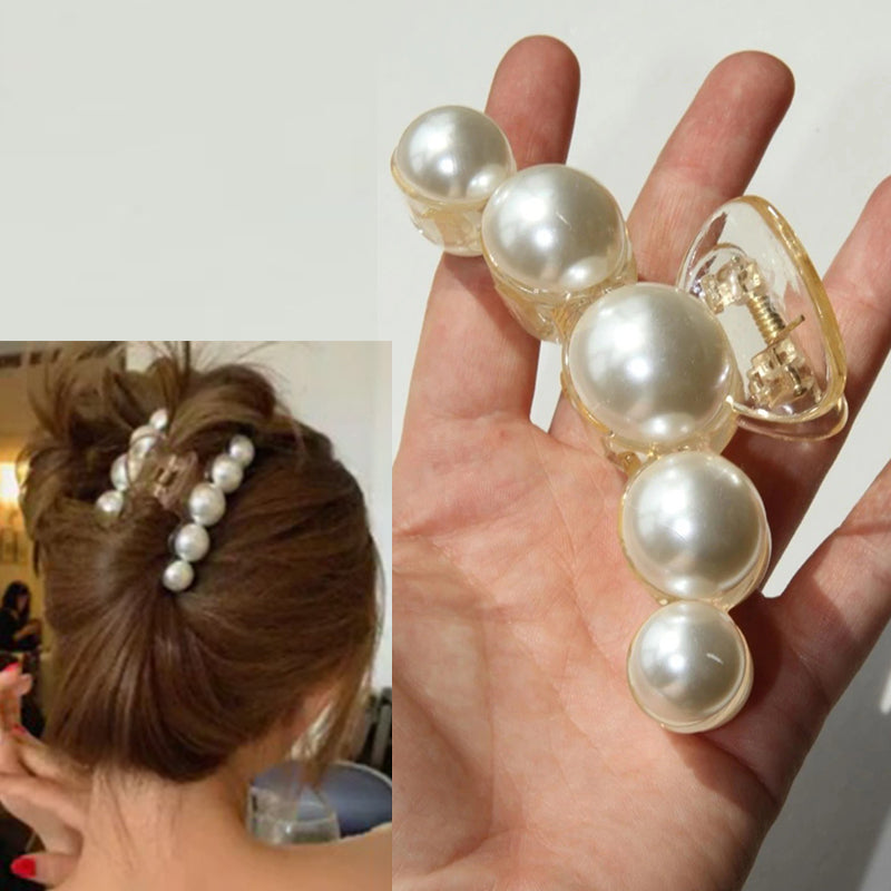 Luxury Pearl Large Claw Clip For Women.