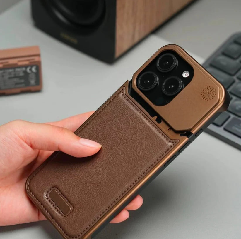 Aroma Luxe Leather Metallic Case for iphone 16 - 16 pro max
