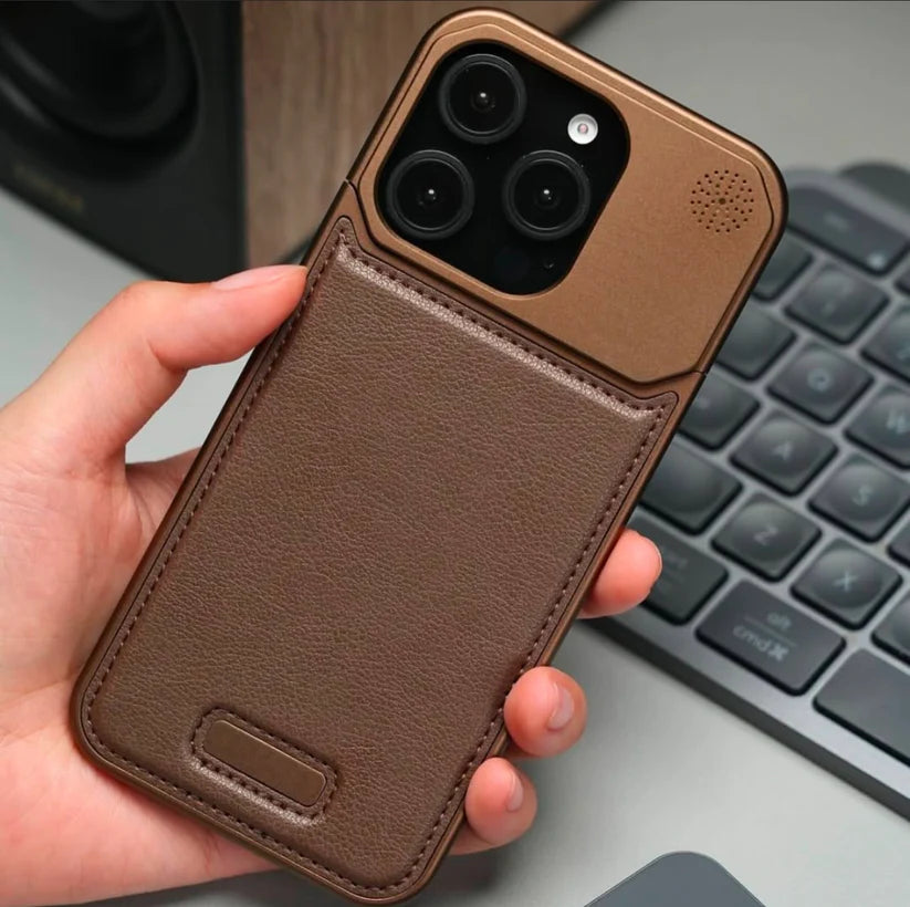 Aroma Luxe Leather Metallic Case for iphone 16 - 16 pro max