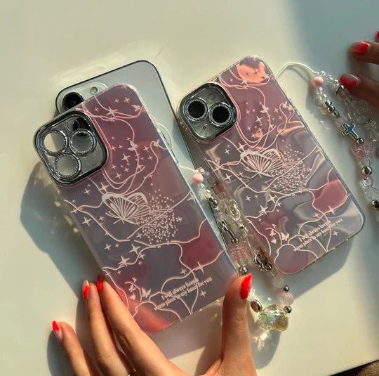 Newday Daisy IMD Glitter Lens Case for iPhone 16 / 16 Plus / 16 Pro / 16 Pro Max
